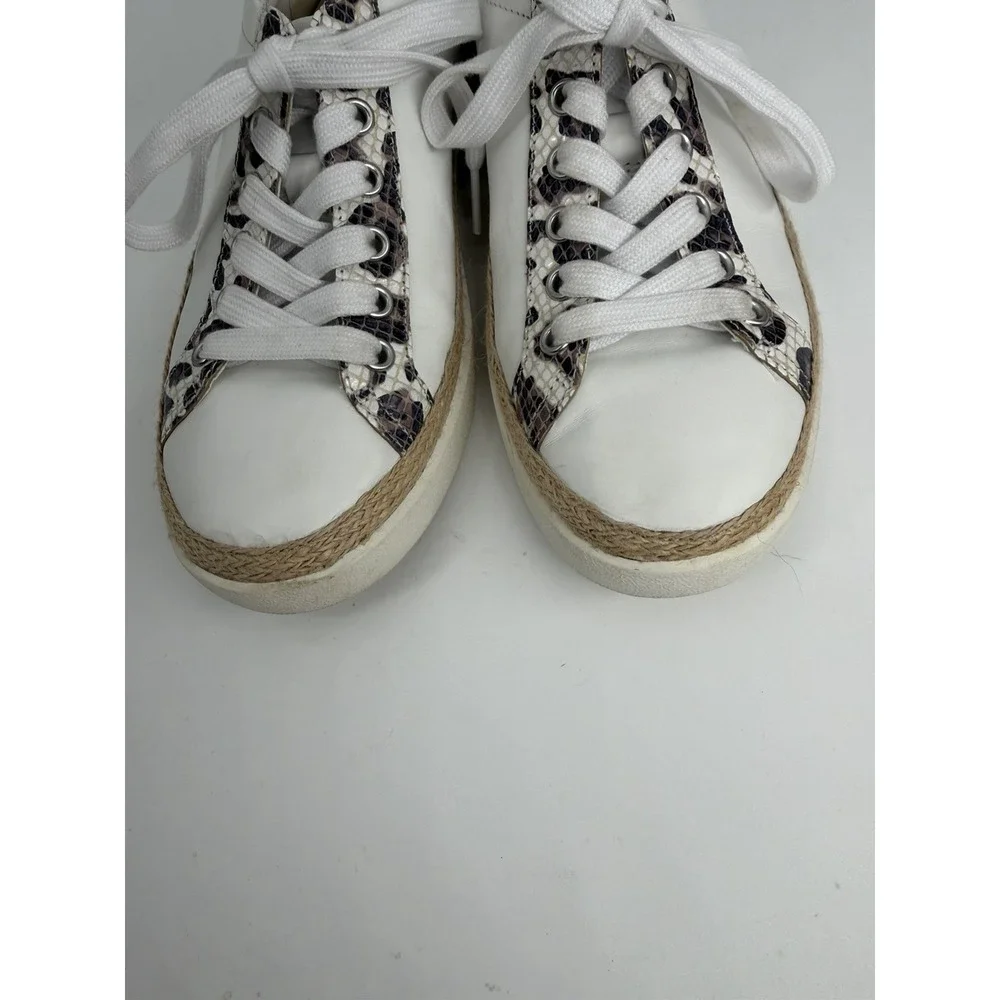 Vionic Winny Leather Snake Espadrille Womens Sneakers White Size‎ 7.5